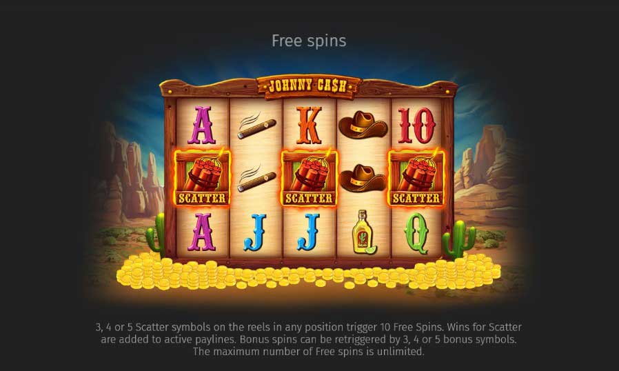 Johnny Cash slot game free spins