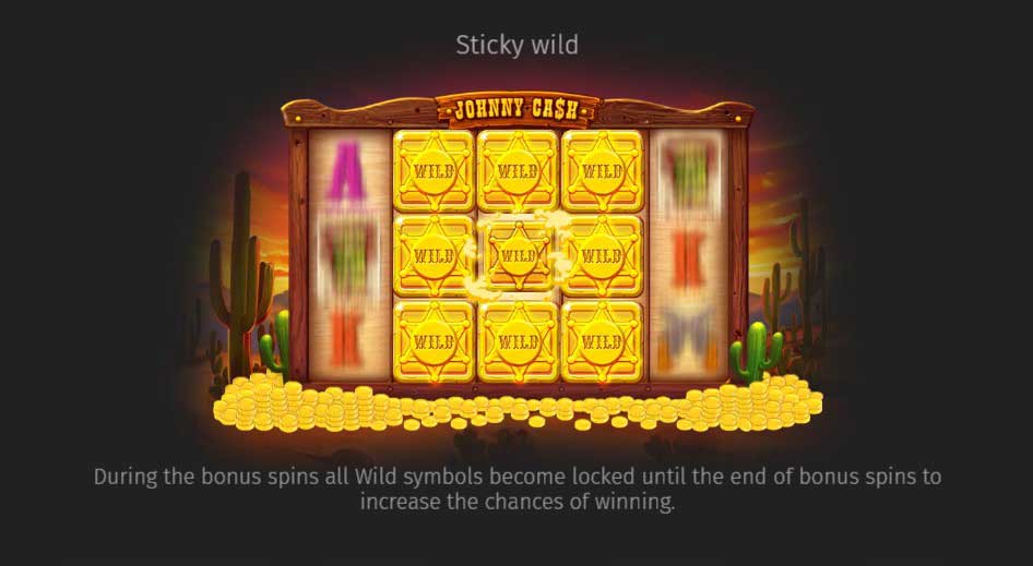 Johnny Cash slot game sticky wild